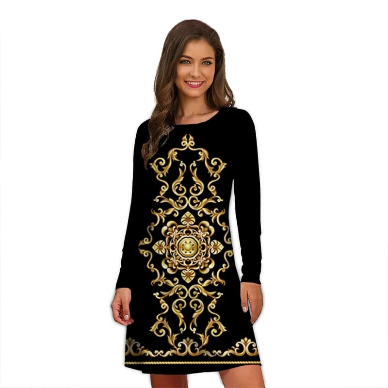 Robes élégantes à imprimé léopard pour femmes, manches longues, vêtements surdimensionnés, mode vint