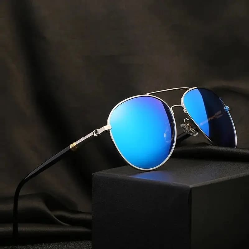 Lunettes de soleil aviateur tendance pour hommes et femmes, pour la conduite, la pêche, en métal, de