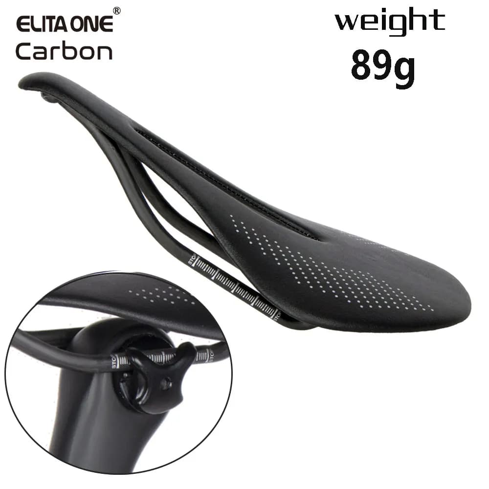 ELITAONE selle de vélo route/Mtb 240x143mm Rail rond en Fiber de carbone 7*7mm Super léger 89g