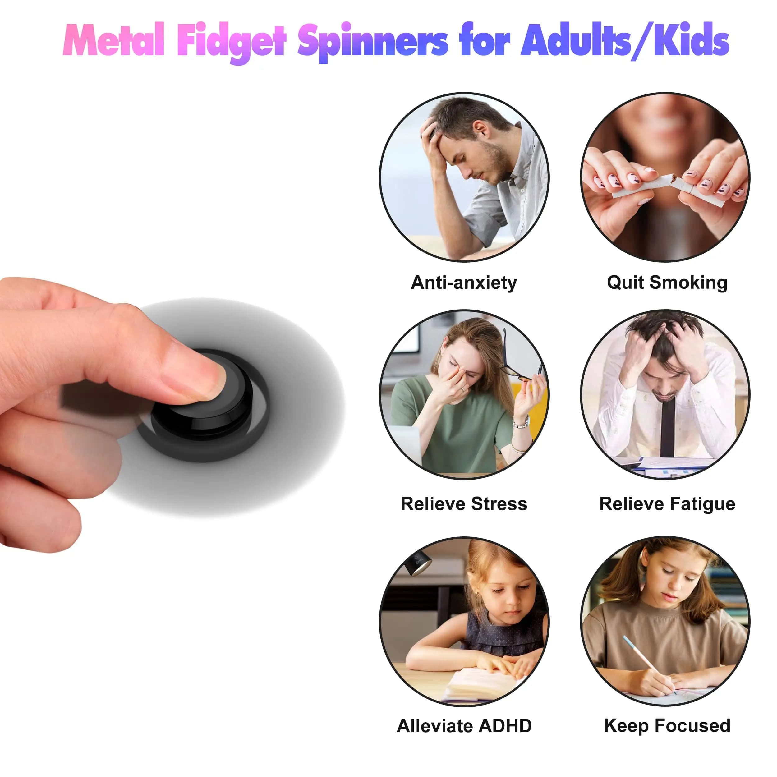 Jouets Fidget Spinner arc-en-ciel en métal UFO, petits Spinners à doigts portables, cadeau pour enfa