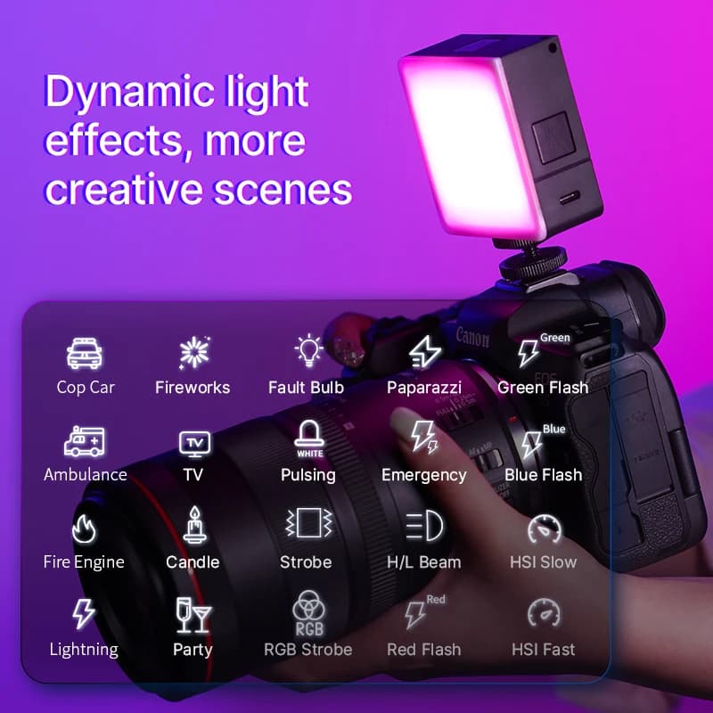 Ulanzi VL49 RGB Pro lumière vidéo d'ambiance colorée lumière de remplissage Portable pour appareil p