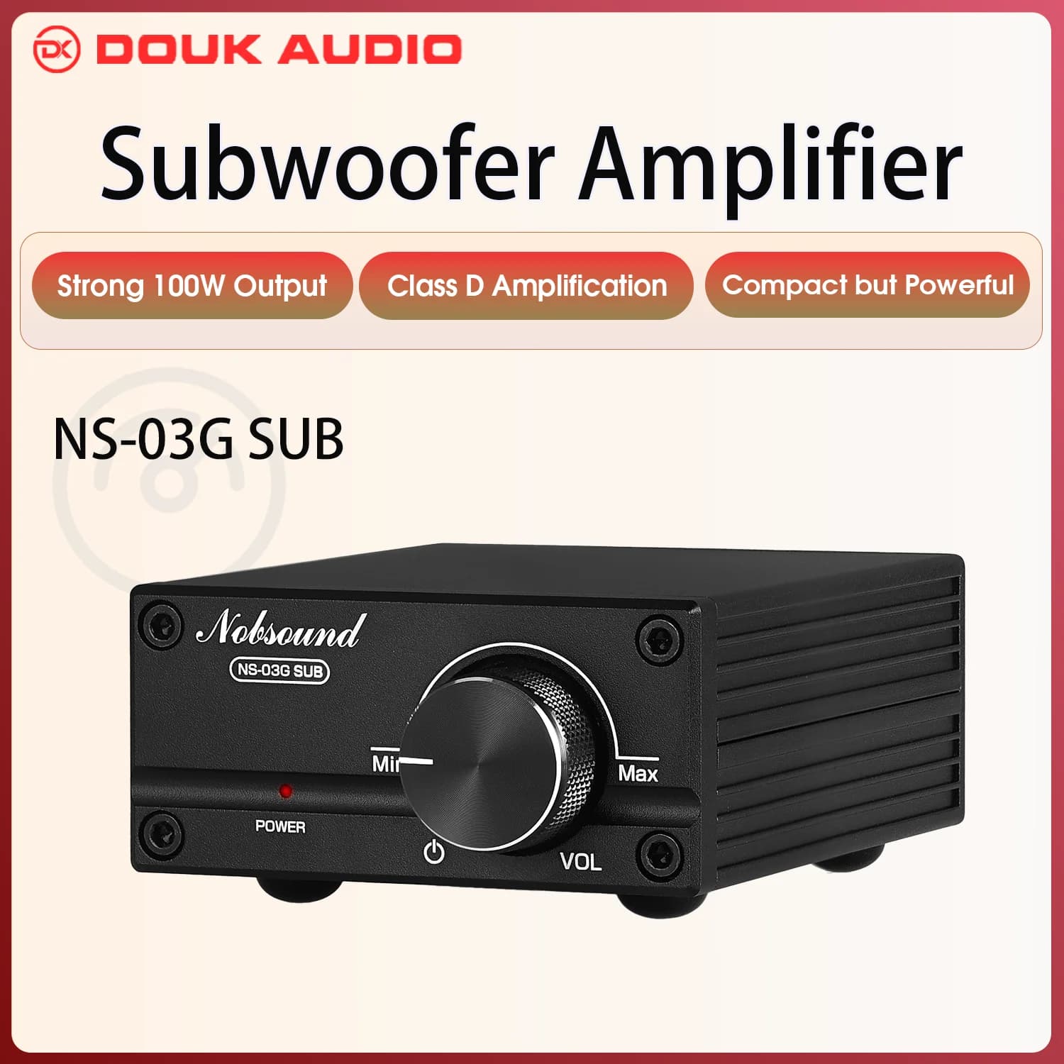 Douk Audio NS-03G Mini caisson de basses 100W/canal Mono pleine fréquence TPA3116 amplificateur numé