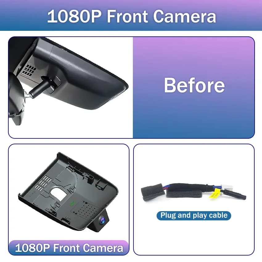 Caméra embarquée 2160P FHD avant et arrière avec contrôle par application et vision nocturne pour To