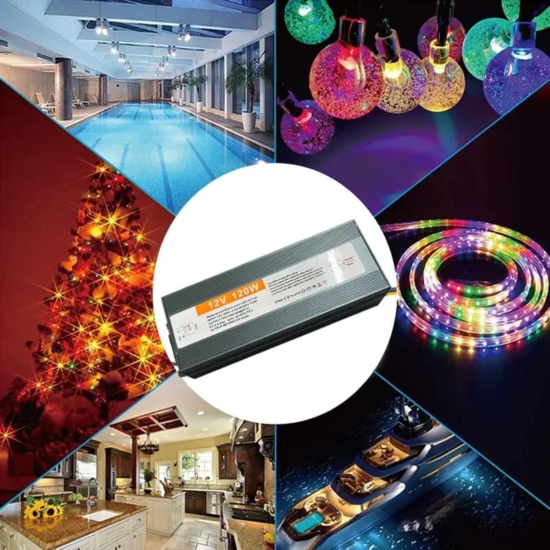Transformateur d'éclairage étanche IP67, AC110V ~ 220V à DC 12V 24V, pilote LED 10W 20W 50W 100W 400