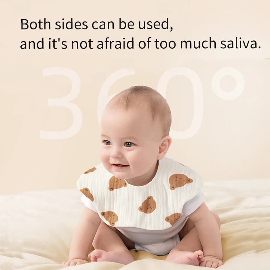 4 bavoirs pour bébé super doux et confortables, adaptés aux âges de 0 à 3 ans, avec boutons dissimul