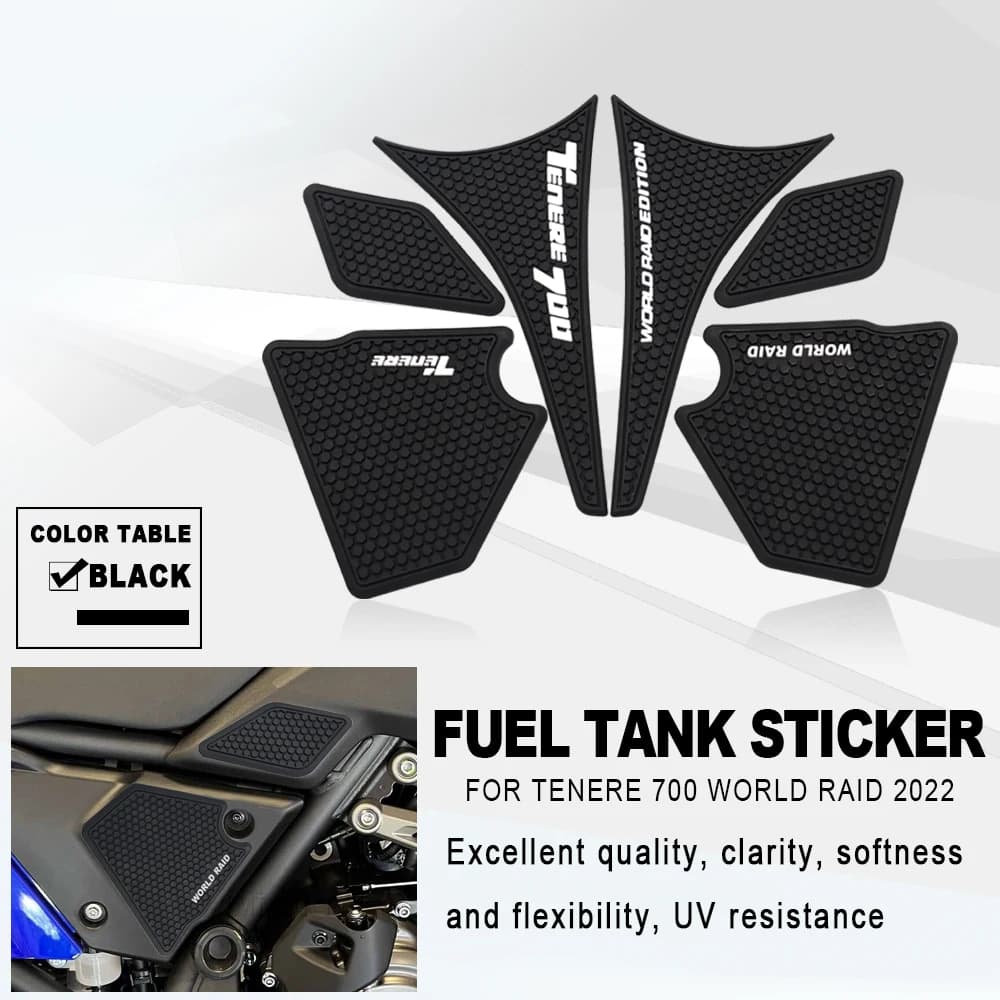 Autocollant de protection latéral en caoutchouc pour réservoir de carburant, pour moto Tenere 700 Wo