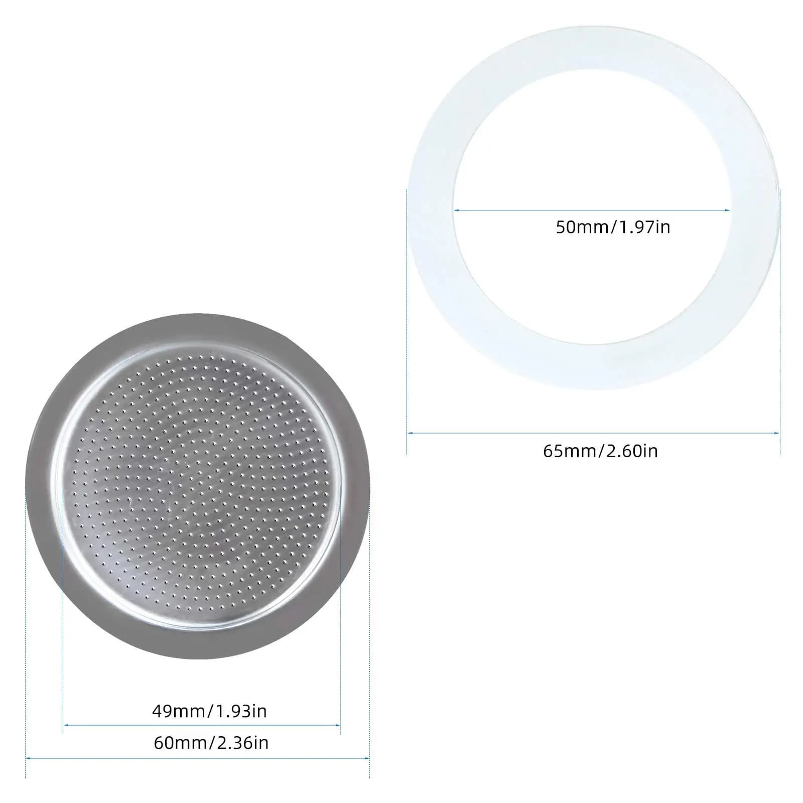Joints de rechange en Silicone pour cafetière expresso de cuisinière, 4 tailles de tasses et écran f
