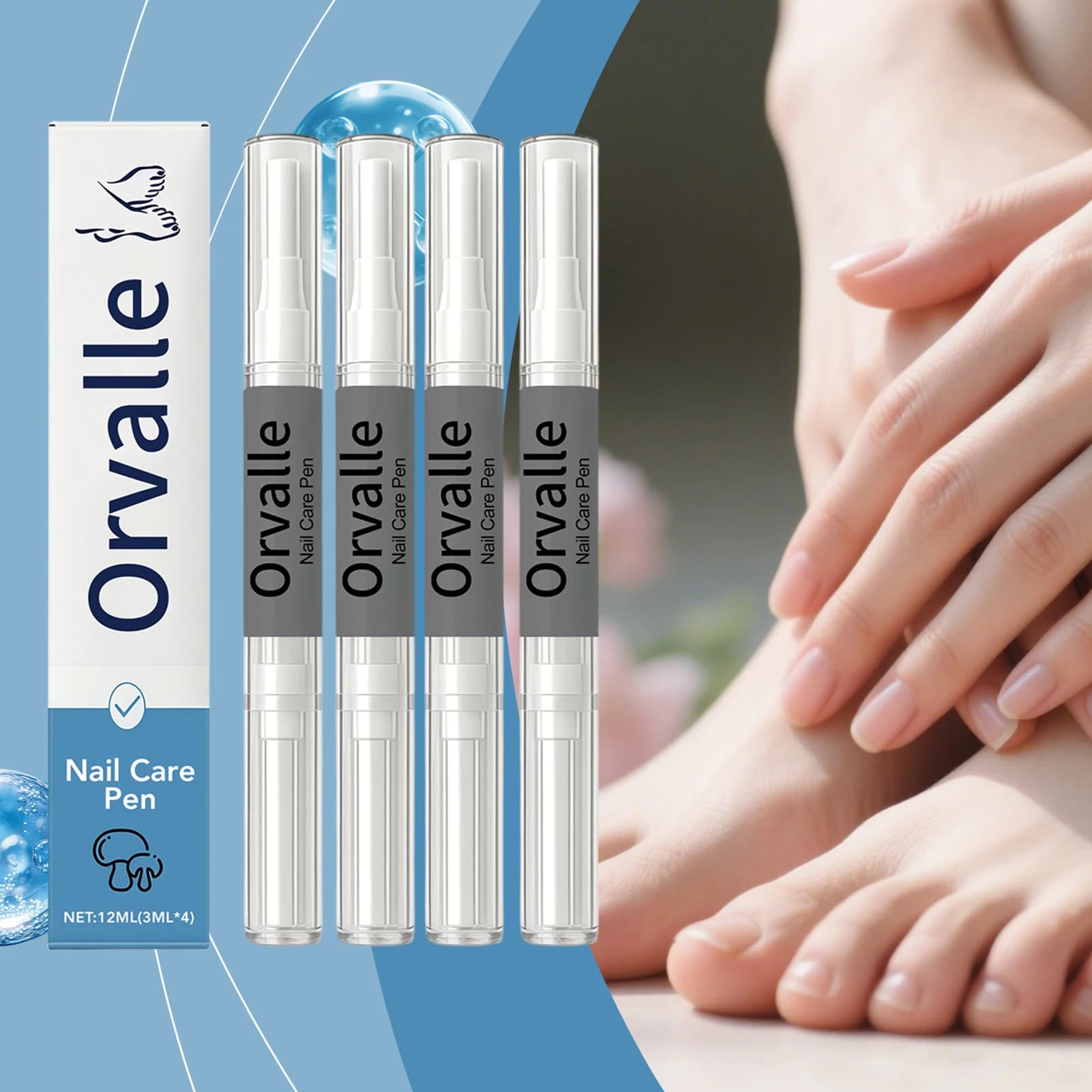 Stylo anti-champignons des ongles, 4 pièces, traitements de croissance des ongles, sérum de réparati