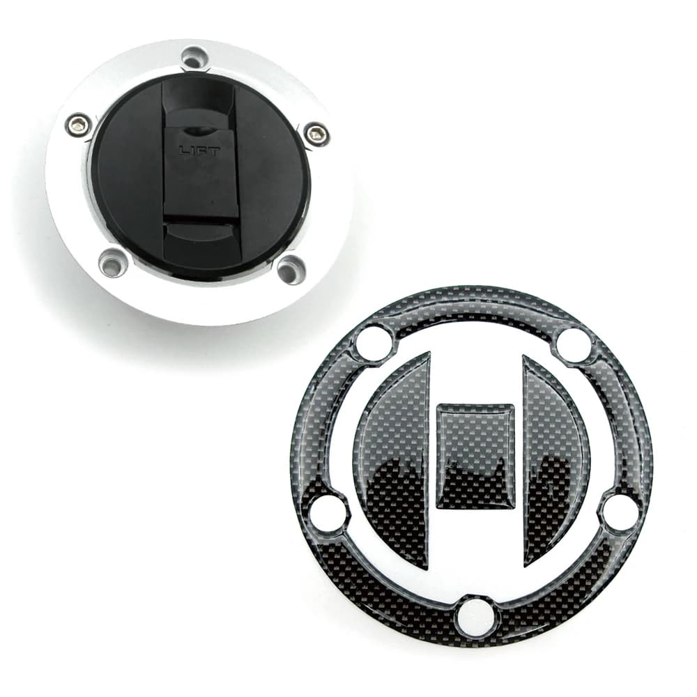 Autocollant de couverture de bouchon de réservoir de carburant de moto, autocollants en Fiber de car