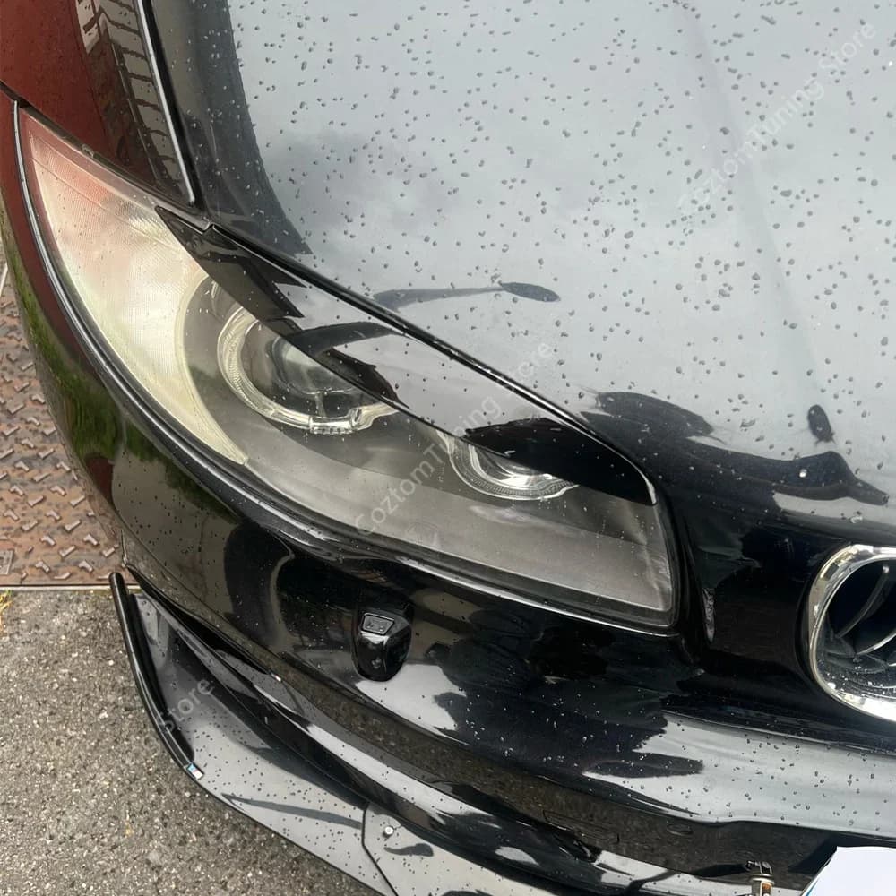 2 pièces ABS brillant phare mauvais sourcils paupières pour BMW série 1 E81 E82 E87 E88 118d 120i 12