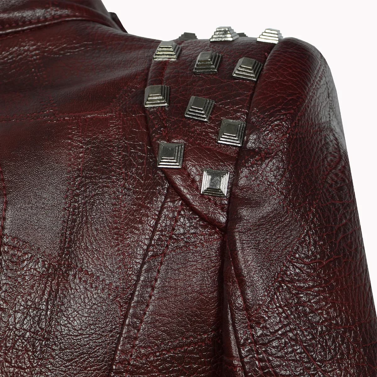 Veste de moto en cuir synthétique SX pour femme, veste couvertes en PU, punk, rivet, vélo