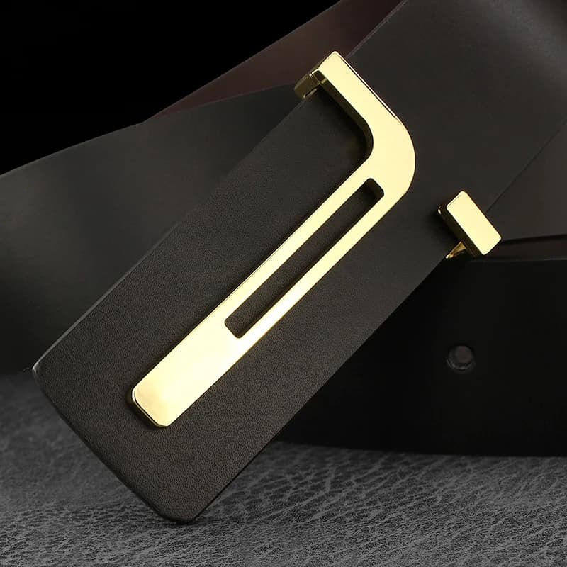 Haute qualité décontracté T lettre Ceinture hommes en cuir boucle lisse mode personnalité Ceinture j