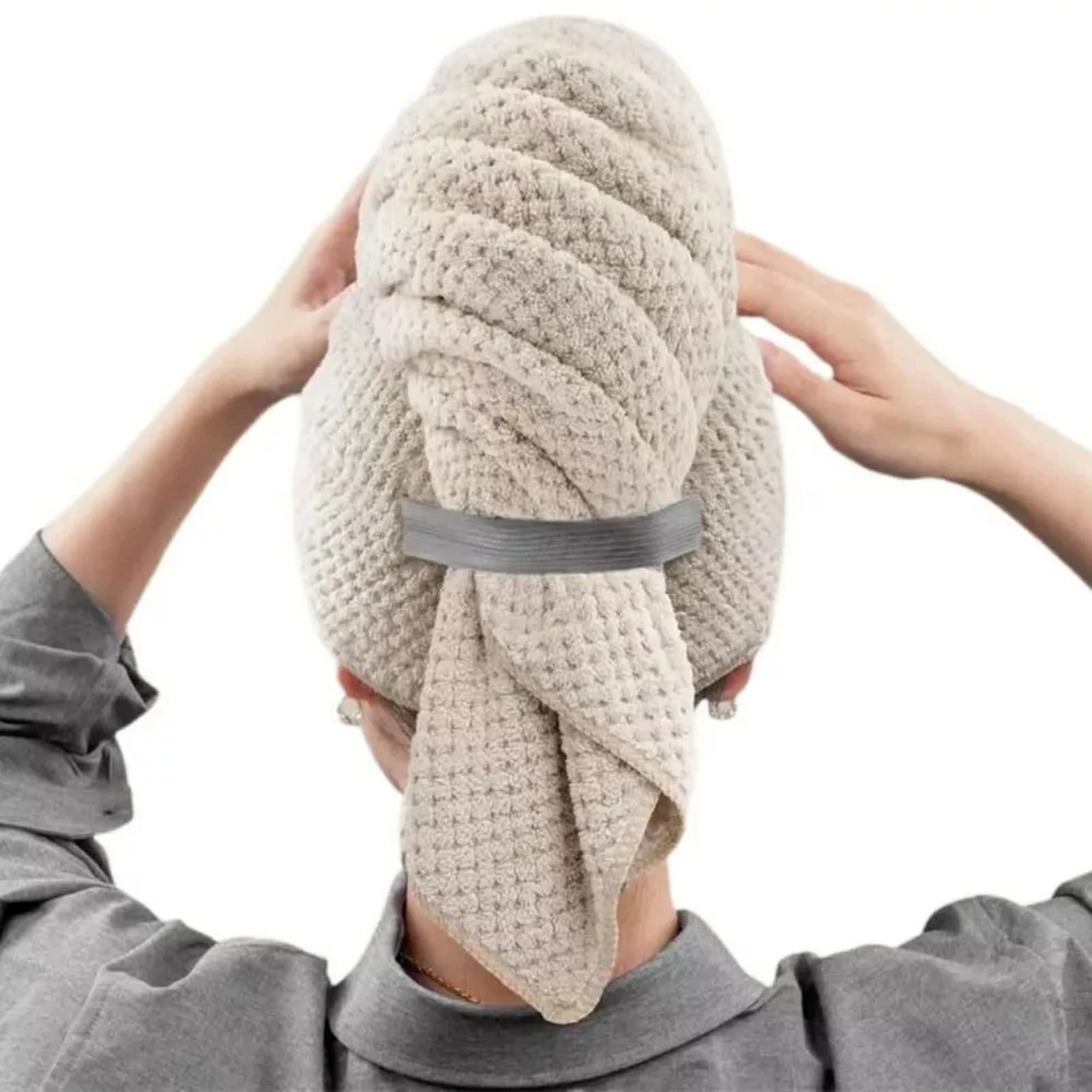 Serviette pour cheveux de couleur unie, bonnet pour cheveux secs texturés, serviette pour cheveux ab