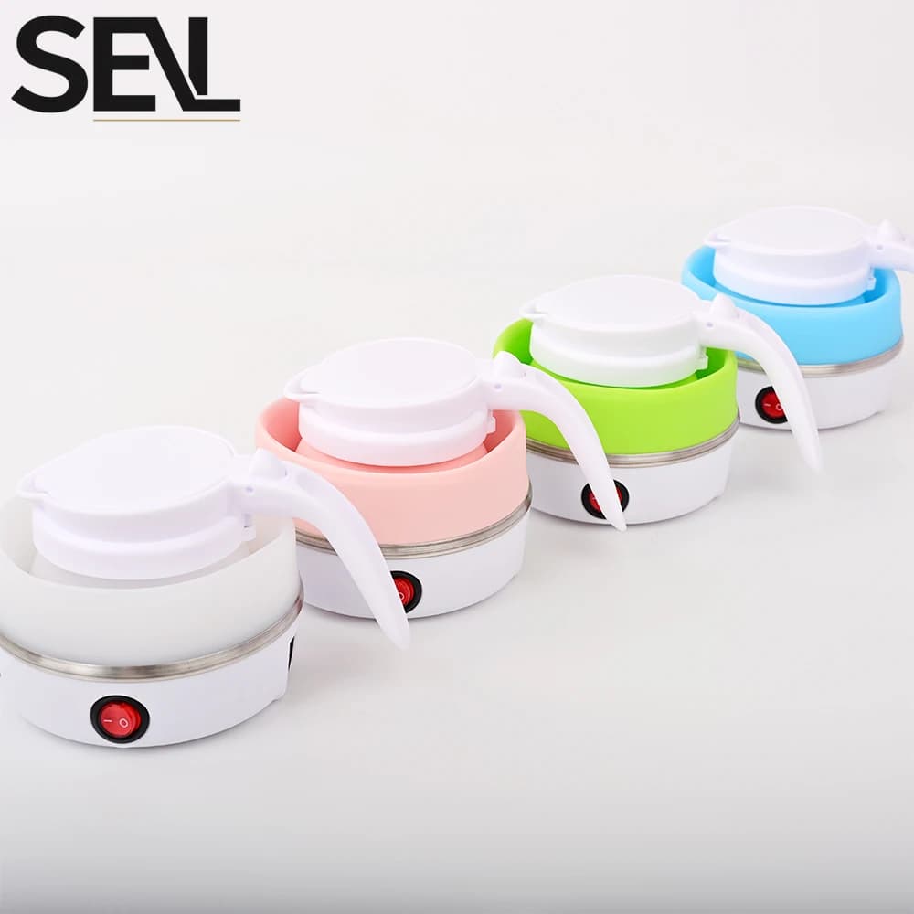 Mini bouilloire électrique pliable 0,6 l, bouilloire électrique portable, chauffe-eau domestique de 