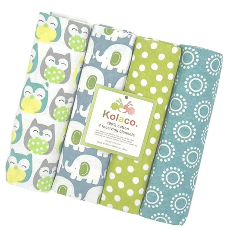 Couverture de réception 100% coton pour bébé, 4 pièces/paquet, 76x76cm, drap de lit pour bébé, couve