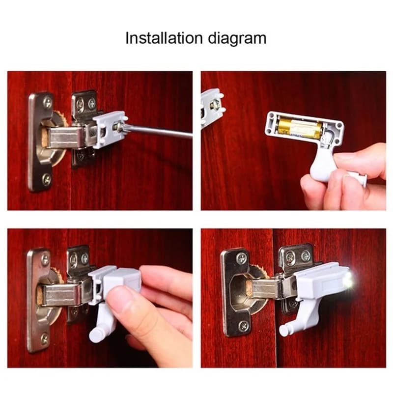 Lumière LED universel pour armoire,sous éclairage pour placard, charnière, lampe intérieur pour la c