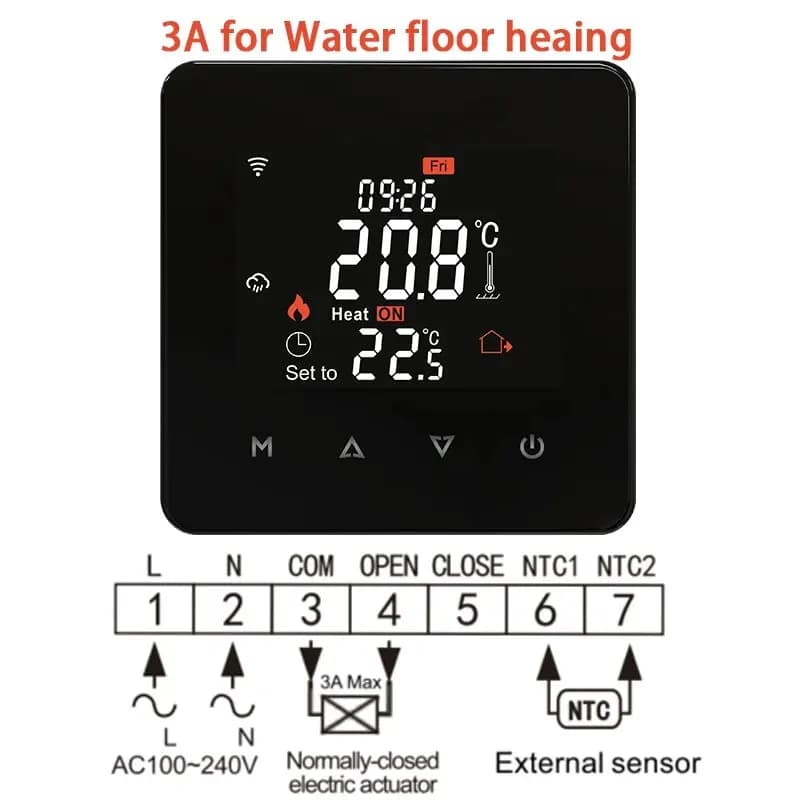Tuya – Thermostat pour maison intelligente, eau électrique, chauffage au sol chaud, chaudière à gaz,