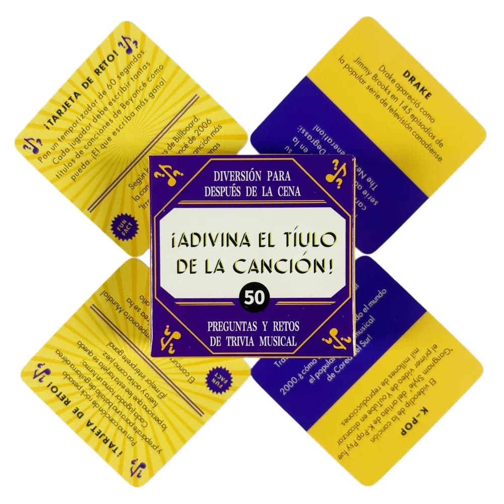 Jeu de société espagnol de devinettes de mots, format mini 5,5x5,5 cm – 50 cartes de vocabulaire « D