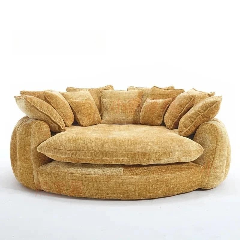 Canapé paresseux simple en tissu rond italien, chaise légère de luxe de styliste créatif, amovible e