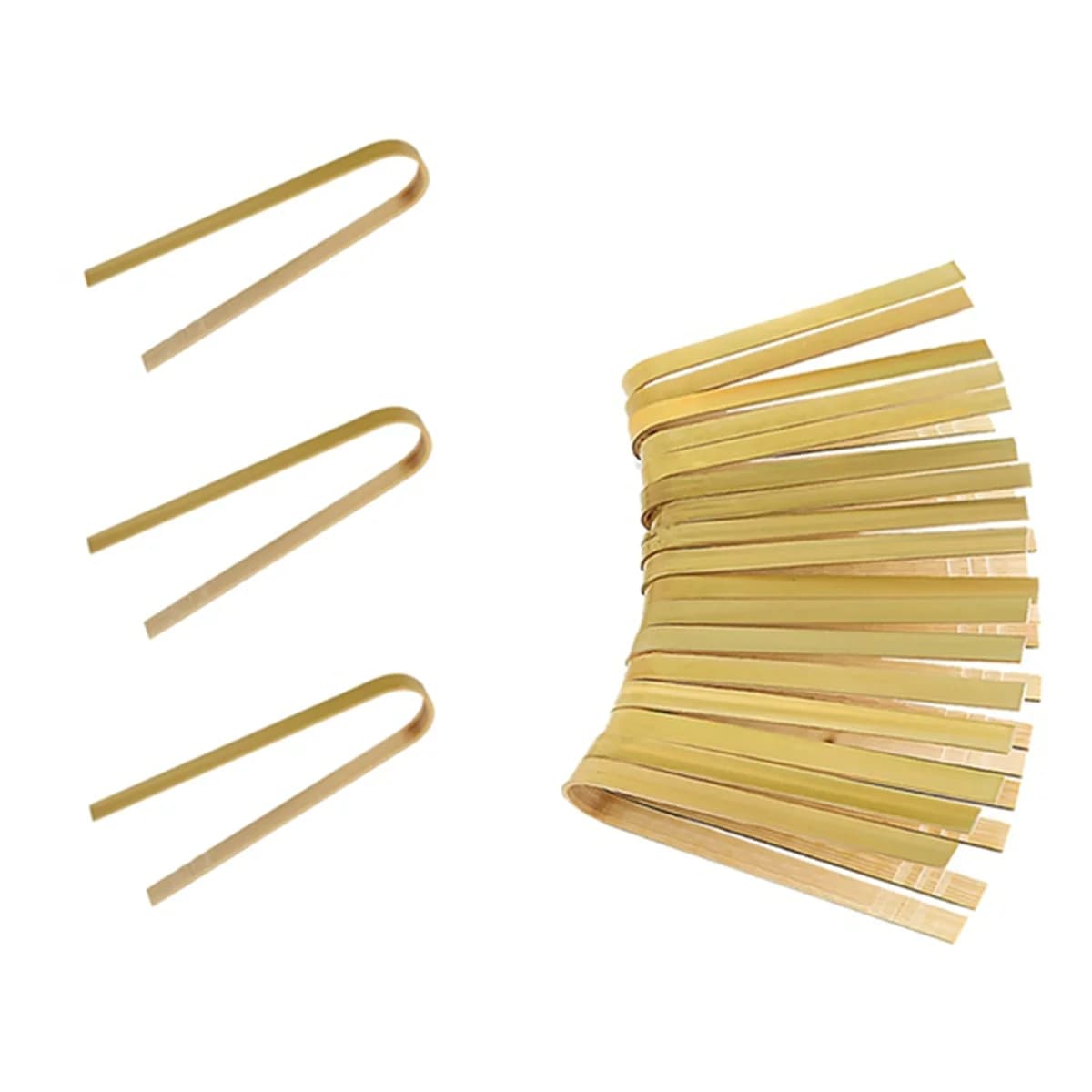 Mini pinces à toast en bois de bambou naturel, ustensiles de cuisine, 20 pièces