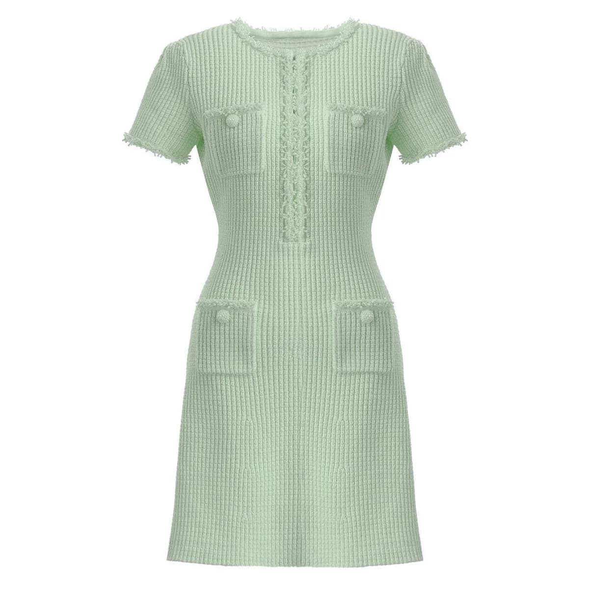 Robe trapèze tricotée pour femmes, haute qualité, nouvelle mode d'été européenne et américaine, perl