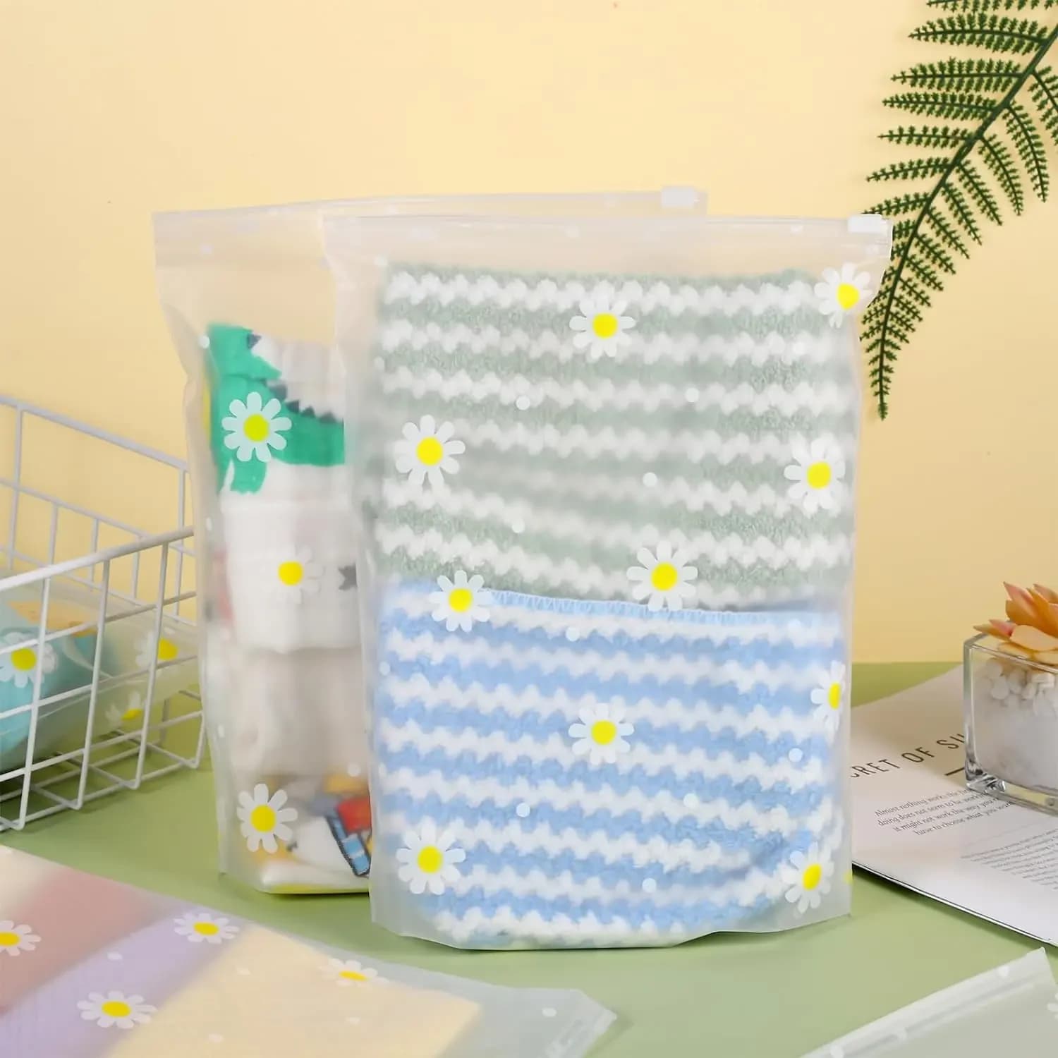 Sacs à fermeture éclair réutilisables, 5/10 pièces, sacs de rangement en plastique pour vêtements de