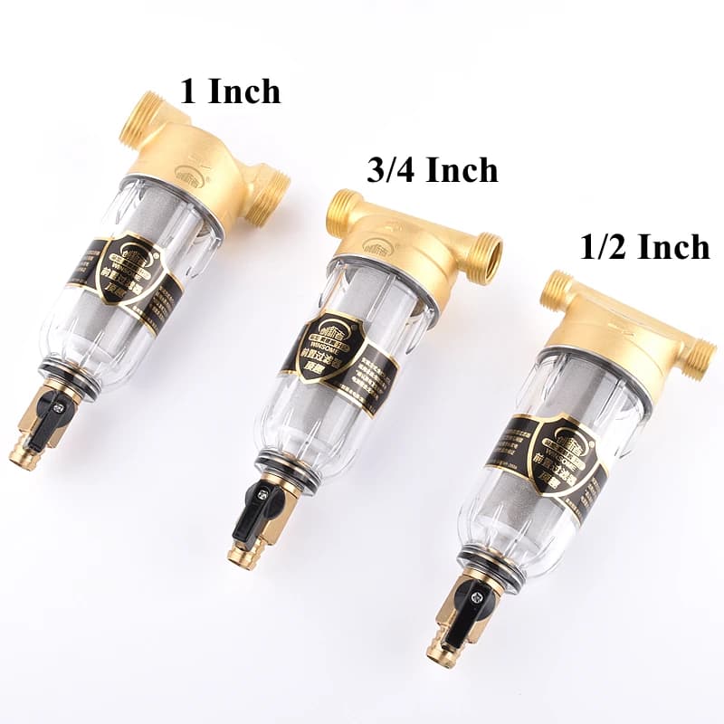 1/2 "3/4" 1 "eau domestique en acier inoxydable pré-filtre en laiton maison filtre de Purification d