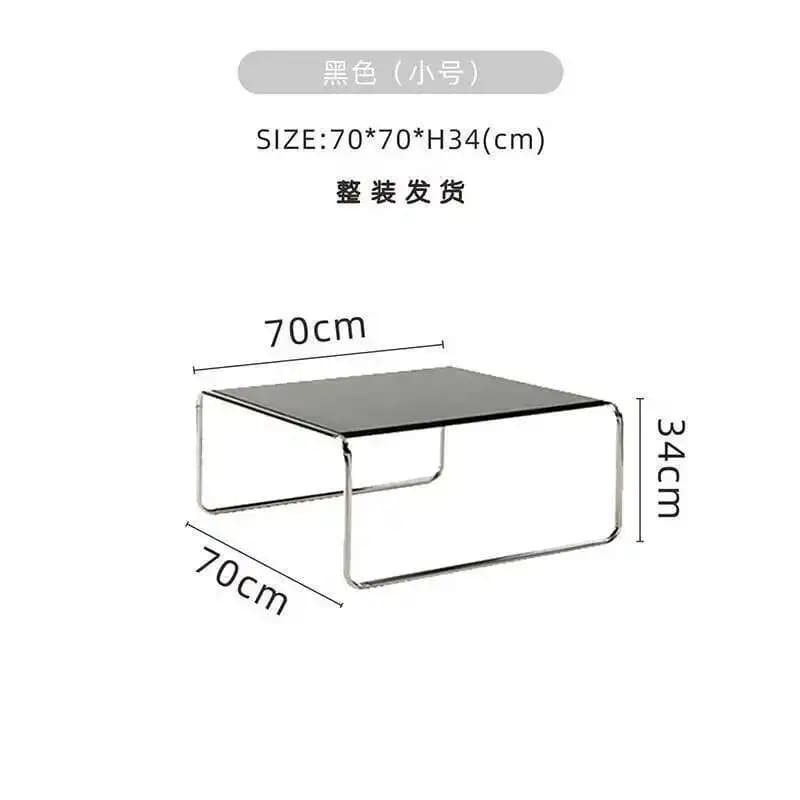Bauhaus – Table basse rectangulaire en acier inoxydable, personnalité médiévale, noir et blanc, plus