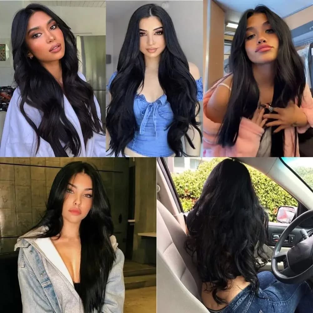 Extensions de Cheveux 100% Naturels Brésiliens Remy Lisses avec Colle Adhésive pour Femme, 50g, 20 P