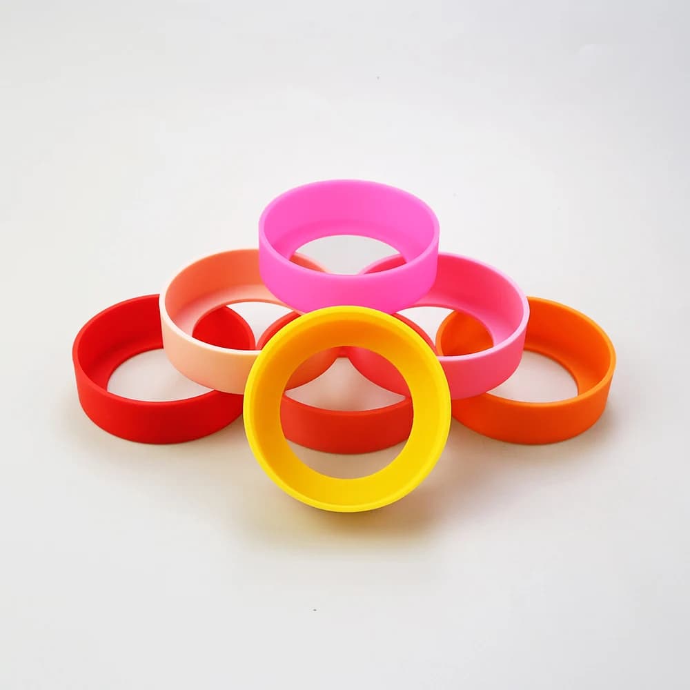 Couvercle inférieur de tasse en Silicone, 28 couleurs, 7.5CM, 75MM, anneau inférieur de tasse, manch