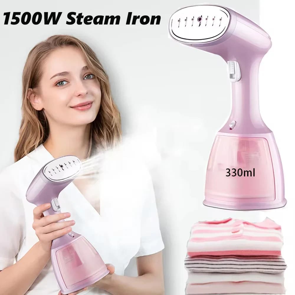 Défroisseur vapeur électrique portable pour vêtements, 1500W, 330ml, petit fer à repasser à la vapeu
