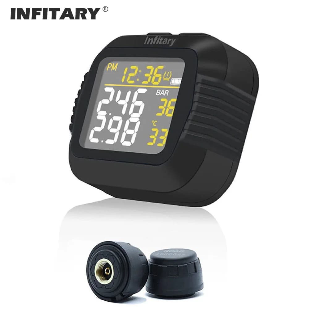 Système de surveillance TPMS de la pression des pneus de Moto, grand écran LCD sans fil coloré, chan