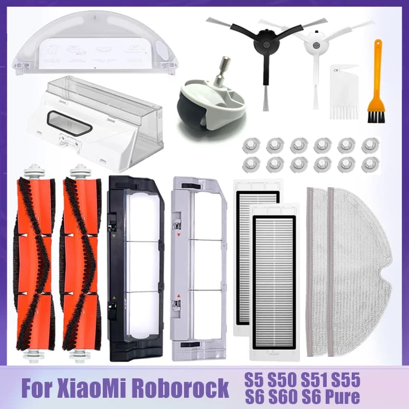 Pièces pour aspirateur Robot XiaoMi Roborock S5 S50 S51 S55 S6 S60 S6, brosse principale/latérale, f