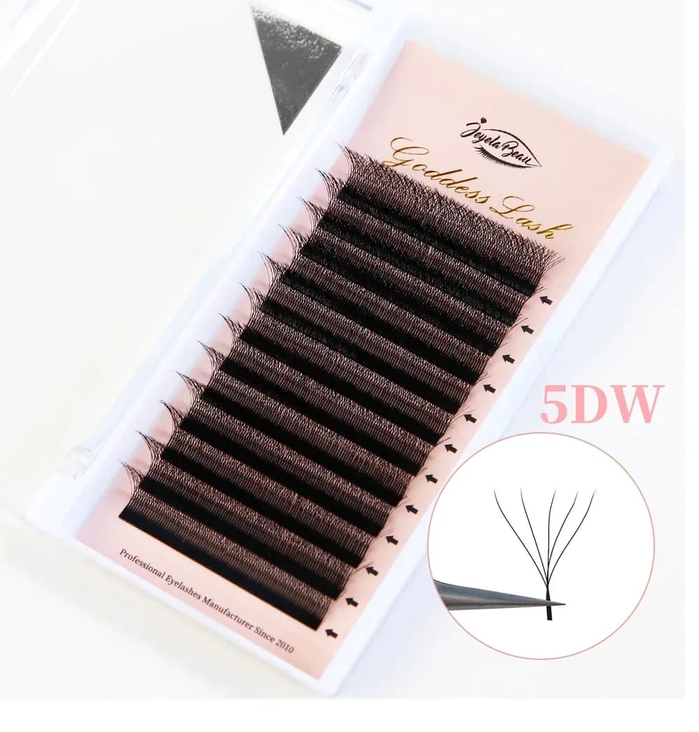 Extensions de cils Goddess W3D 4D 5D 6D, style W, en faux vison, naturelles, douces, effet éventail 