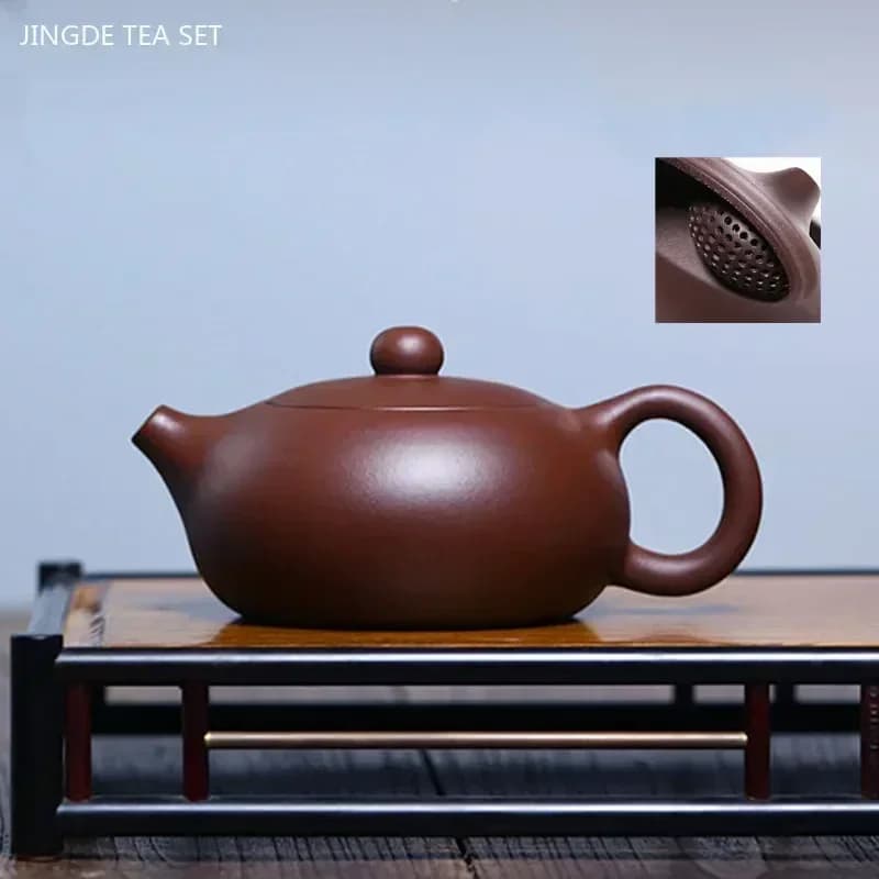 Théière chinoise en argile violette de 180ml, filtre à trou de boule de minerai brut, infuseur à thé