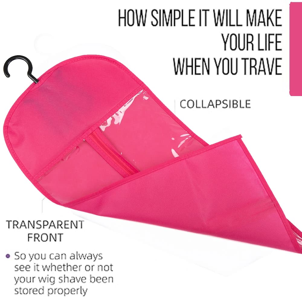 Sacs de rangement pour perruques Premium, 3 pièces, avec cintres métalliques robustes, Design Transp