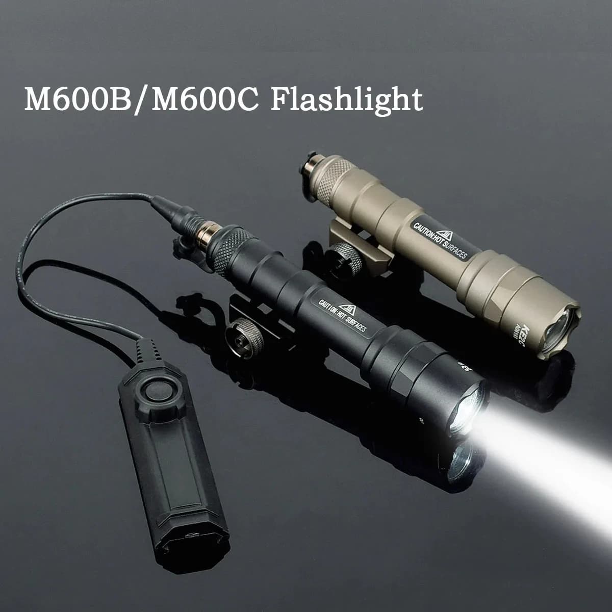 Lampe torche tactique puissante Surefir M600 M300 Airsoft avec double interrupteur à pression, rail 
