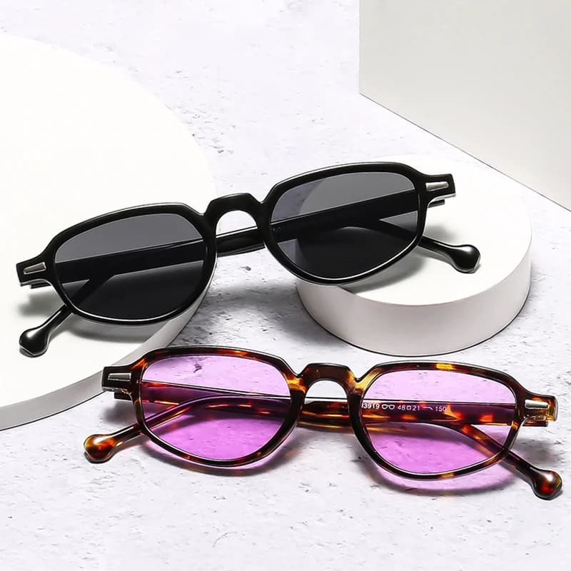 SHAUNA Ins mode populaire petit œil de chat femmes lunettes de soleil rétro clair océan lentille nua