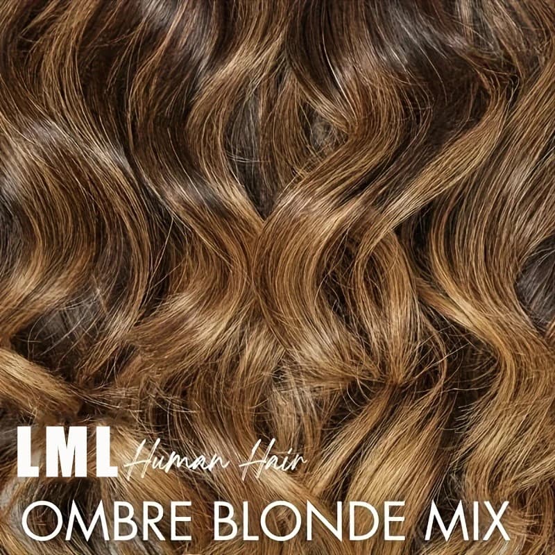 Perruque Bob Ombrée Cheveux Humains 4/27 Mèches Blond Miel Ondulées Profondes Perruques Bob Lace Fro