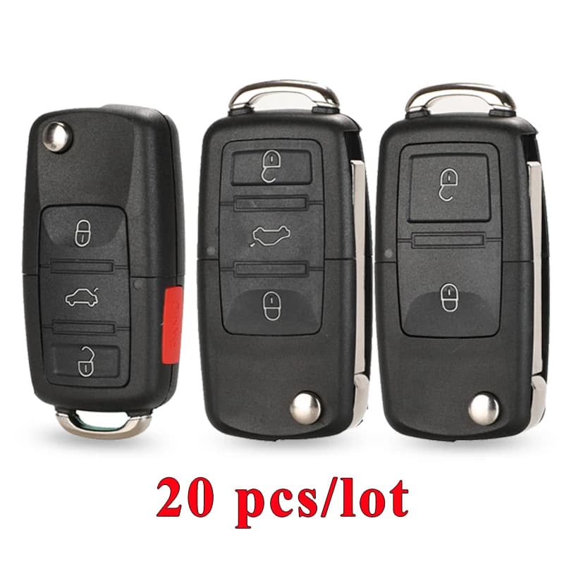 Étui à clé pour Vw Jetta Golf Passat coccinelle Polo Bora MK4 siège Altea Skoda 20 pièces/lot