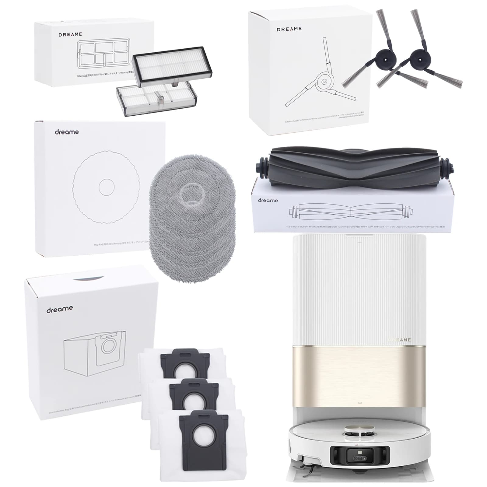 【Optionnel】 Accessoires d'origine pour aspirateur robot Dreame X40 Ultra, brosse à rouleau, filtre, 