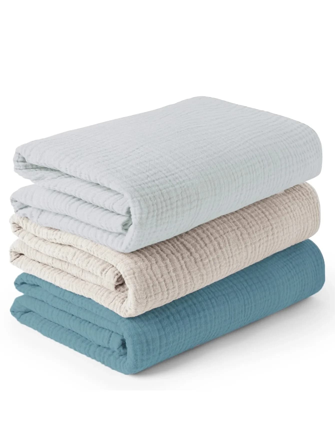 Lot de 3 langes en mousseline pour bébé, doux et respirants, pour nouveau-nés, garçons et filles