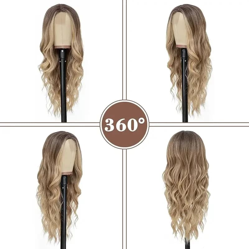 Cosplay Blonde femmes perruques Ombre Blonde perruque bouclée en liquidation sans colle rose noir vi