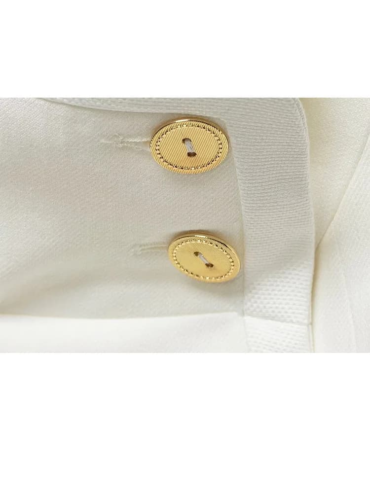 HH Femme 2026 Nouvelle Mode Manteau Court Uni à Col Montant et Double Boutonnage, Chic Vintage avec 