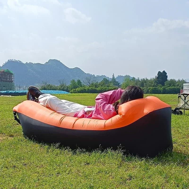 Canapé-lit gonflable de bonne qualité, 240x70cm, sac de couchage de plage
