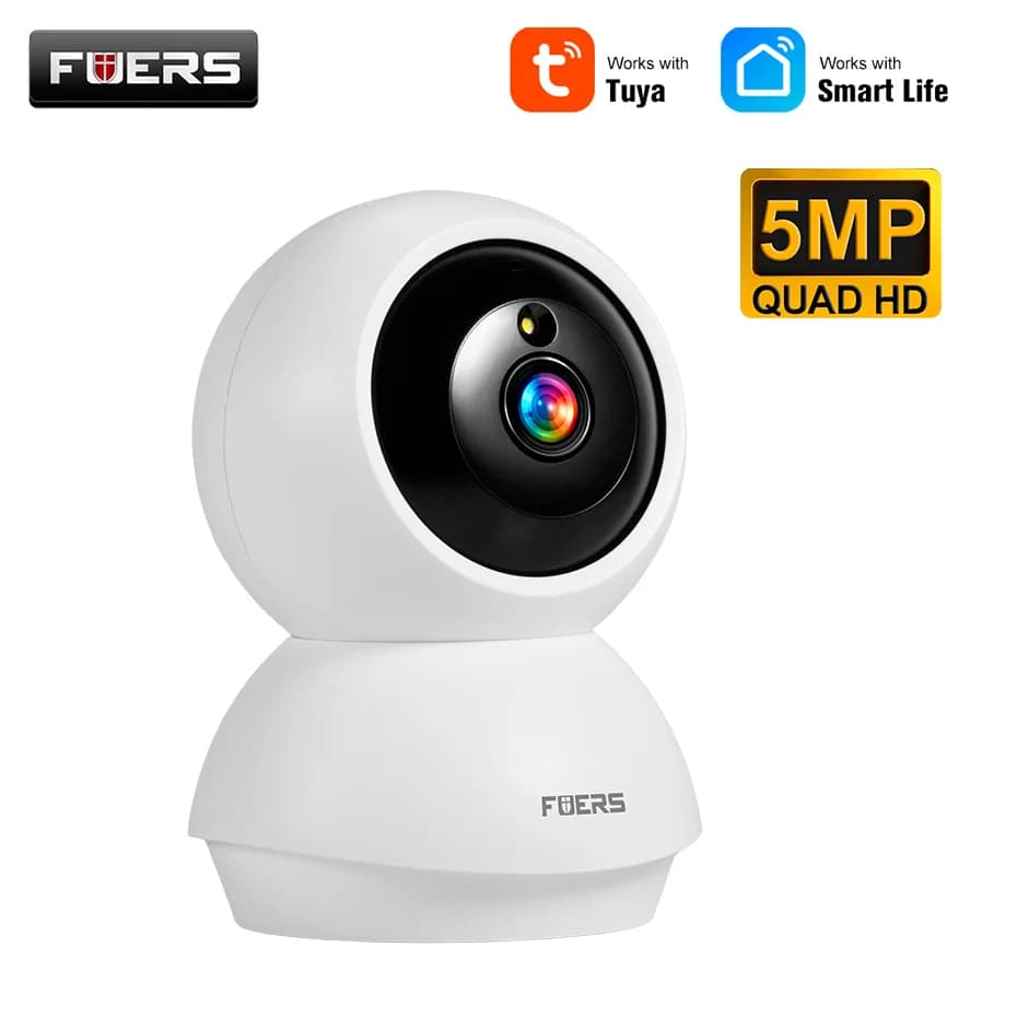 Caméra IP Fuers 4K 8MP, surveillance intérieure sans fil WiFi, fonctionne avec l'application Tuya Sm