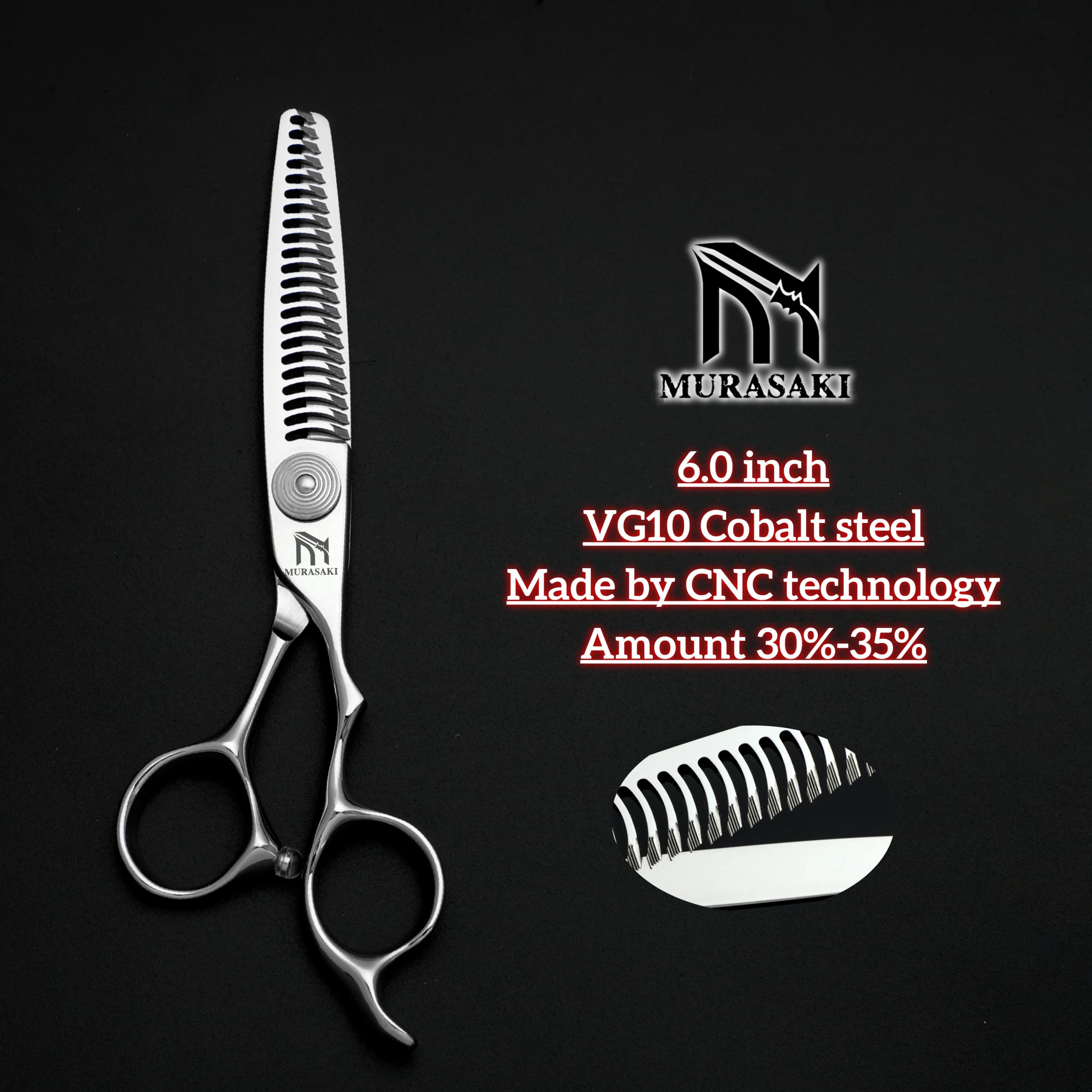 Ciseaux de barbier professionnels de 6.0 pouces, ciseaux amincissants pour cheveux à technologie CNC