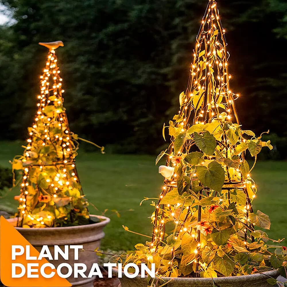 1 paquet de guirlandes lumineuses à énergie solaire 200 LED cascade lumières étanche vigne chaîne fé