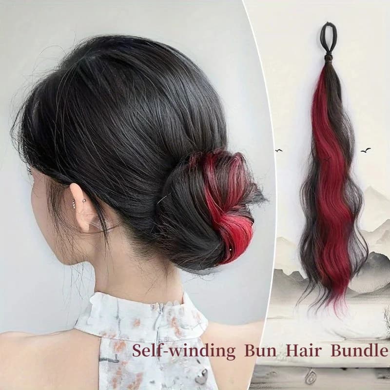 Perruque synthétique à tête sphérique à remontage automatique de 50cm, lot de cheveux pour femme, ch