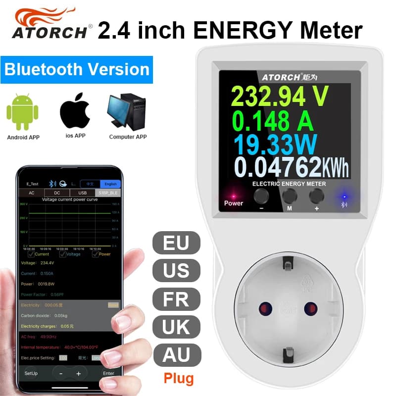 AC85V-265V wattmètre de puissance numérique consommation d'électricité Kwh compteur d'énergie watt c